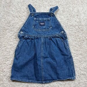 OshKosh B'gosh Kids Denim Overalls Dress Classic Blue Jean Size 4